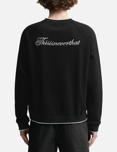 Shop Thisisneverthat Seam Pocket Crewneck Sweatshirt In Black