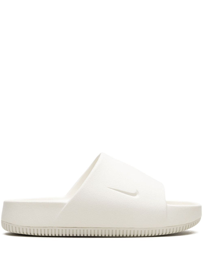 Shop Nike Calm "sail" Slides In White