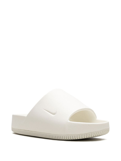 Shop Nike Calm "sail" Slides In White