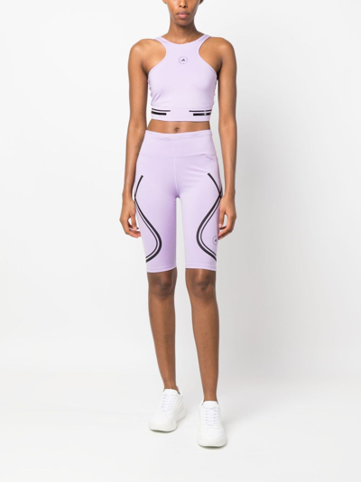 Adidas By Stella Mccartney Truepace High Waist Bike Shorts In Purple