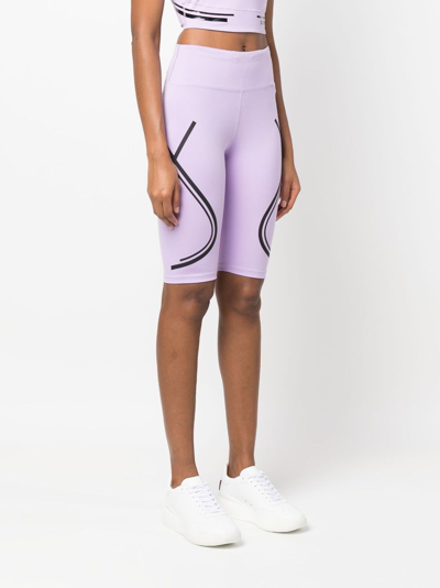 Adidas By Stella Mccartney Truepace High Waist Bike Shorts In Purple