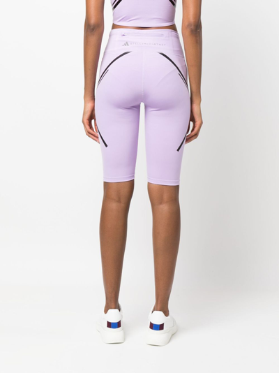 Adidas By Stella Mccartney Truepace High Waist Bike Shorts In Purple