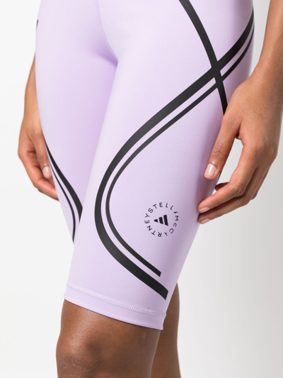 Adidas By Stella Mccartney Truepace High Waist Bike Shorts In Purple