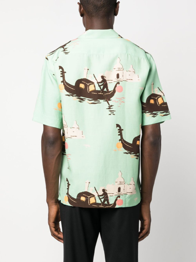 Shop Paul Smith Graphic-print Short-sleeve Shirt In Green