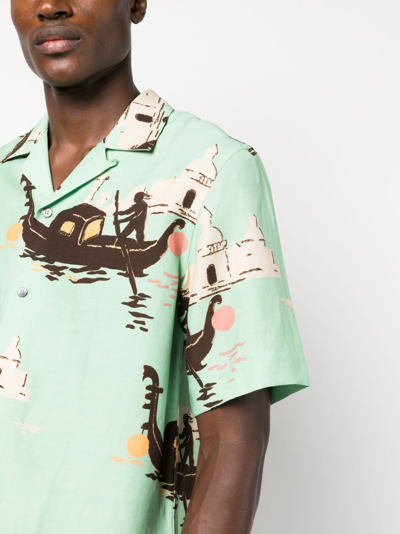 Shop Paul Smith Graphic-print Short-sleeve Shirt In Green
