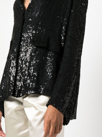 Shop P.a.r.o.s.h Sequined Single-breasted Blazer In Black