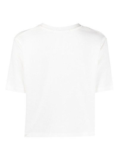 Shop Calvin Klein Jeans Est.1978 Logo-embroidered Cotton T-shirt In White