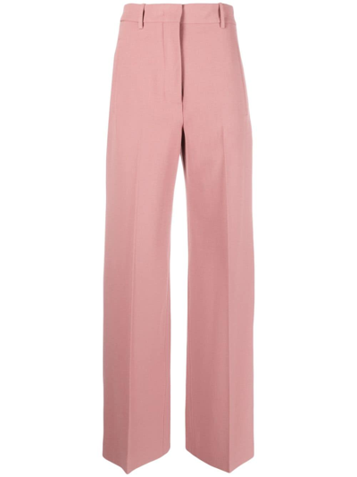 Shop Erika Cavallini Wide-leg Tailored Trousers In Pink