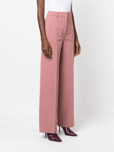 Shop Erika Cavallini Wide-leg Tailored Trousers In Pink