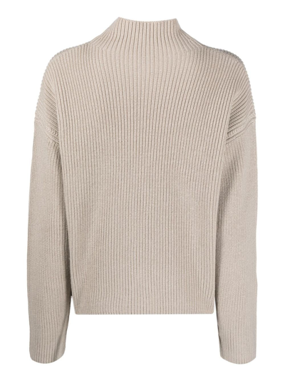 Shop Filippa K Purl-knit Mock-neck Jumper In Neutrals