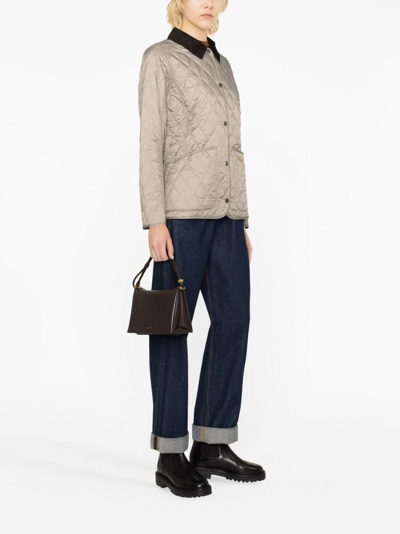 Barbour Quilted Collar Front Pockets Jacket In Grey