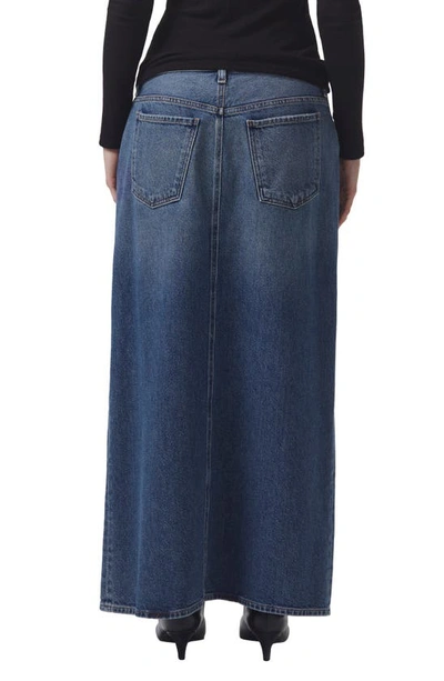 Shop Agolde Leif Longline Denim Skirt In Swing