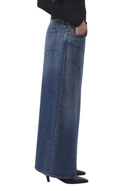 Shop Agolde Leif Longline Denim Skirt In Swing