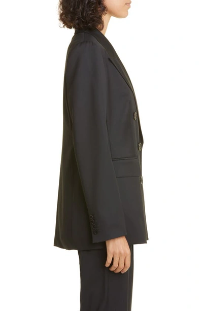 Shop Max Mara Oppio Double Breasted Virgin Wool Jacket In Black