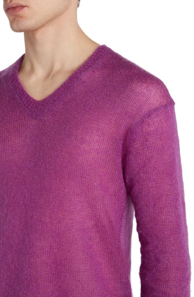 Shop Tom Ford V-neck Mohair Blend Sweater In Boungainville