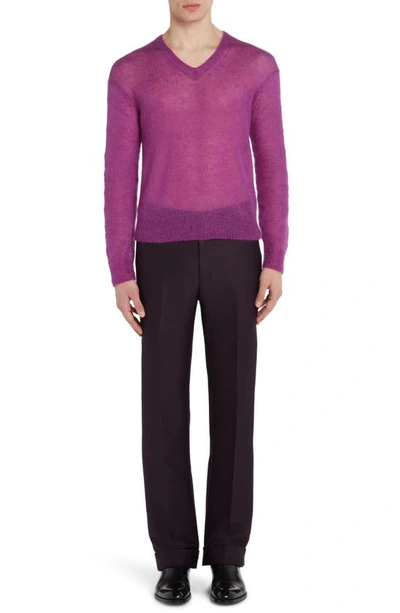 Shop Tom Ford V-neck Mohair Blend Sweater In Boungainville