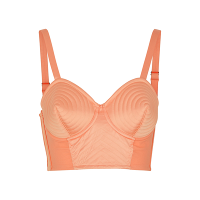 Jean Paul Gaultier Conical Panelled Satin bra top, Bright Pink, 38 (UK10  / S)