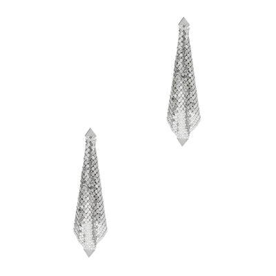 Shop Paco Rabanne Pixel Chainmail Drop Earrings In Silver