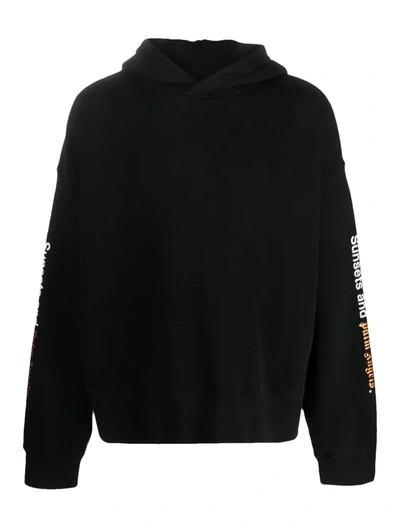 Shop Palm Angels Sunsets Hoody Black White