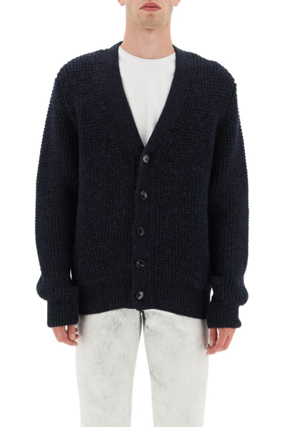 Shop Sunflower 'john' Wool And Alpaca Cardigan In Blue