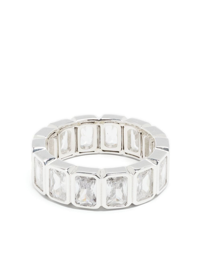 Shop Hatton Labs Crystal-embellished Eternity Ring In Silver