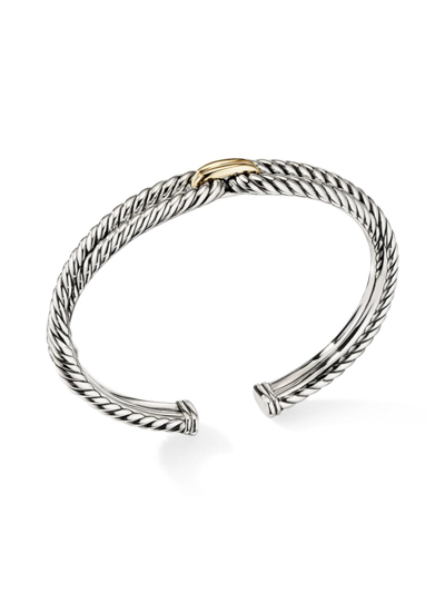 Shop David Yurman Women's Cable Loop Bracelet With 18k Yellow Gold In Silver