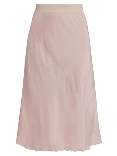 Shop Atm Anthony Thomas Melillo Women's Silk Midi-skirt In Pink Lilac