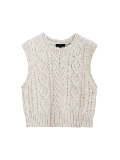 Shop Rag & Bone Women's Brody Cable-knit Wool-blend Vest In Light Grey