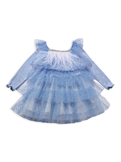 Shop Petite Hailey Baby Girl's, Little Girl's & Girl's Layered Tutu Dress In Blue