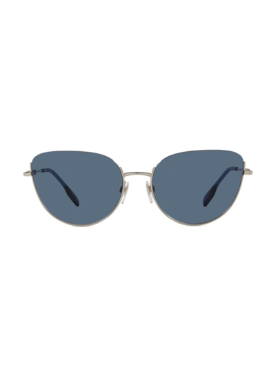 Shop Burberry Women's Harper 58mm Cat Eye Sunglasses In Dark Blue