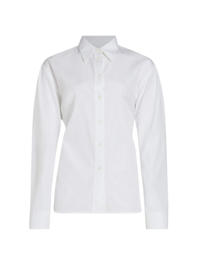 Shop Helmut Lang Women's Belted Button-up Shirt In Optic White
