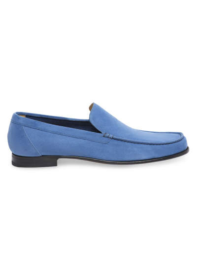 Shop A. Testoni' Men's Bracciano Suede Loafers In Sea Side Suede