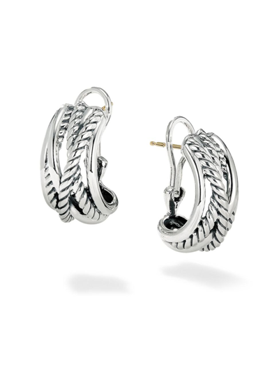 Shop David Yurman Women's Crossover Earring In Silver