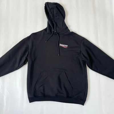 Pre-owned Balenciaga Unisex Black Hoodie With Logo