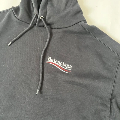 Pre-owned Balenciaga Unisex Black Hoodie With Logo