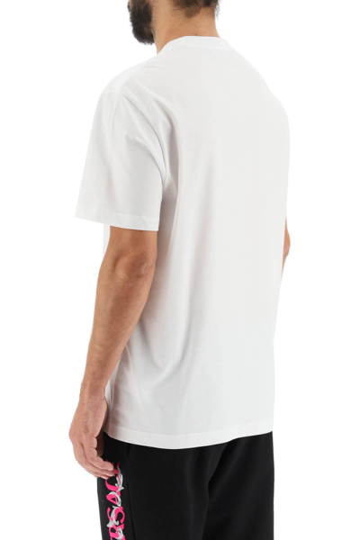 Shop Versace Cotton Logo T-shirt In White