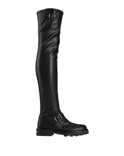 Jimmy Choo Woman Knee Boots Black Size 9 Textile Fibers In Black