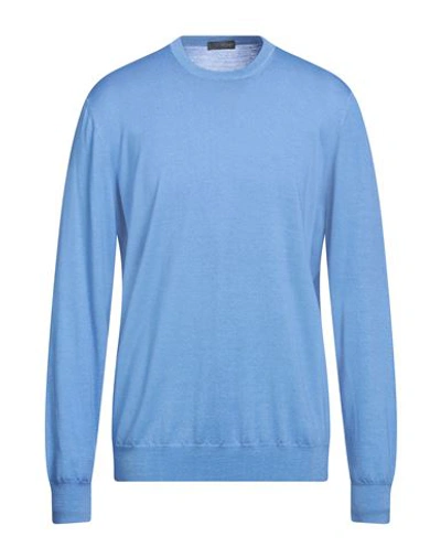 Shop Drumohr Man Sweater Pastel Blue Size 46 Super 140s Wool