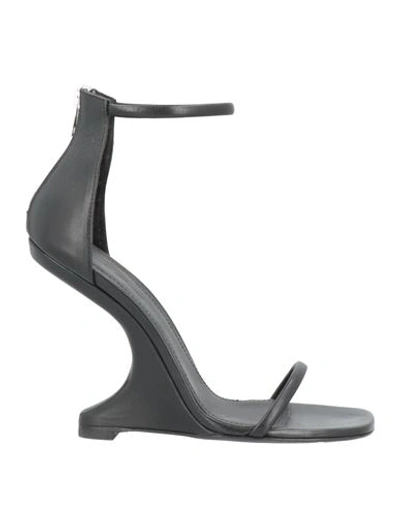 Shop Rick Owens Woman Sandals Black Size 11 Soft Leather