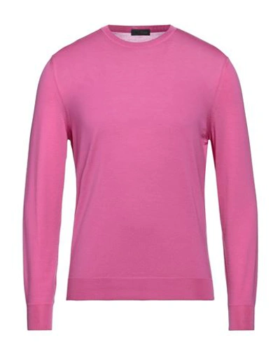 Shop Drumohr Man Sweater Fuchsia Size 38 Super 140s Wool In Pink