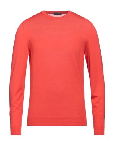 Shop Drumohr Man Sweater Tomato Red Size 38 Super 140s Wool