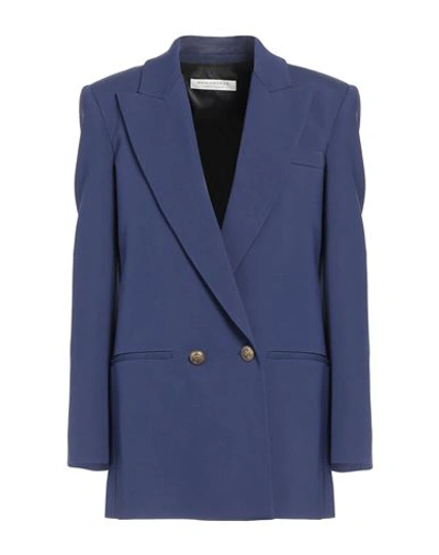 Shop Philosophy Di Lorenzo Serafini Woman Blazer Bright Blue Size 4 Viscose, Elastane