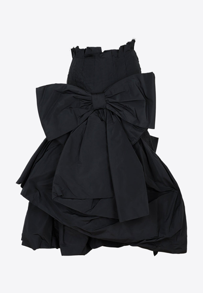 Shop Maison Margiela Bow-embellished Voluminous Midi Skirt In Black