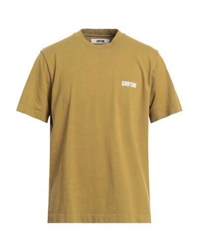 Shop Mauro Grifoni Grifoni Man T-shirt Sage Green Size Xl Cotton
