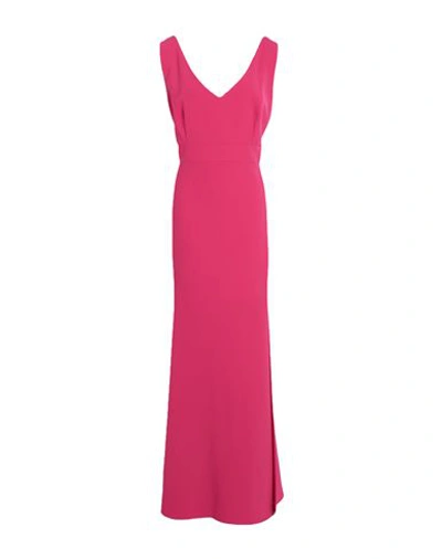 Shop Clips Woman Maxi Dress Fuchsia Size 14 Polyester, Elastane In Pink
