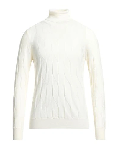 Shop +39 Masq Man Turtleneck Off White Size 42 Merino Wool