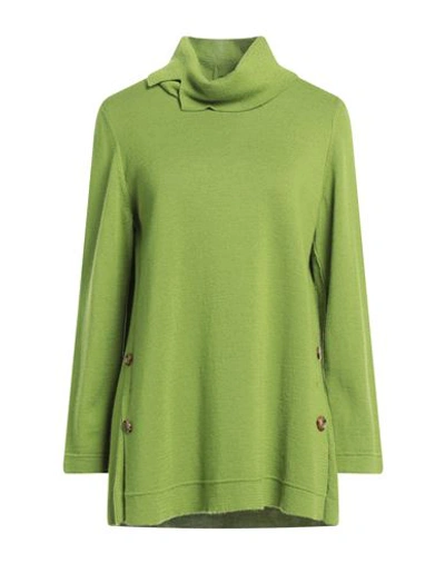 Shop Maria Bellentani Woman Turtleneck Acid Green Size 6 Wool, Acrylic