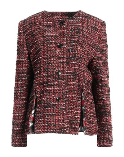 Shop Boutique Moschino Woman Blazer Red Size 12 Acrylic, Polyester, Wool, Cotton, Polyamide