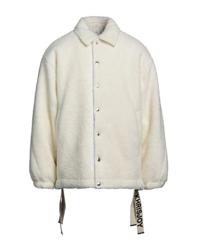 Shop Khrisjoy Man Jacket White Size 1 Polyacrylic, Polyester, Wool