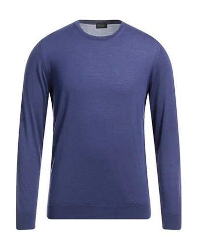 Shop Drumohr Man Sweater Bright Blue Size 40 Cashmere